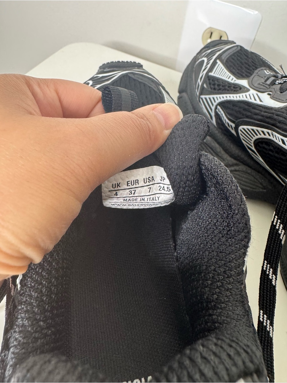 Balenciaga 3XL Sneaker Black/White Size 37 Unisex - Picture 9 of 12